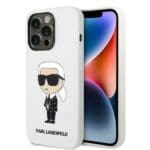 Karl Lagerfeld KLHCP14LSNIKBCH White Silicone Ikonik iPhone 14 Pro Tok