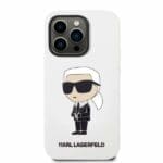 Karl Lagerfeld KLHCP14LSNIKBCH White Silicone Ikonik iPhone 14 Pro Tok