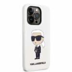 Karl Lagerfeld KLHCP14LSNIKBCH White Silicone Ikonik iPhone 14 Pro Tok