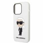 Karl Lagerfeld KLHCP14LSNIKBCH White Silicone Ikonik iPhone 14 Pro Tok