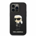 Karl Lagerfeld KLHCP14LSNIKBCK Black Silicone Ikonik iPhone 14 Pro Tok