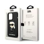 Karl Lagerfeld KLHCP14LSNIKBCK Black Silicone Ikonik iPhone 14 Pro Tok