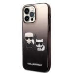 Karl Lagerfeld KLHCP14LTGKCK Hardcase Black Gradient Ikonik Karl & Choupette iPhone 14 Pro Tok