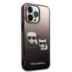 Karl Lagerfeld KLHCP14LTGKCK Hardcase Black Gradient Ikonik Karl & Choupette iPhone 14 Pro Tok