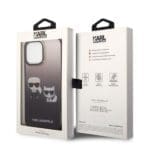 Karl Lagerfeld KLHCP14LTGKCK Hardcase Black Gradient Ikonik Karl & Choupette iPhone 14 Pro Tok