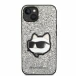 Karl Lagerfeld KLHCP14MG2CPS Silver Glitter Choupette Patch iPhone 14 Plus Tok