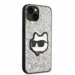 Karl Lagerfeld KLHCP14MG2CPS Silver Glitter Choupette Patch iPhone 14 Plus Tok