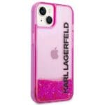 Karl Lagerfeld KLHCP14MLCKVF Pink Liquid Glitter Elong iPhone 14 Plus Tok