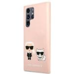 Karl Lagerfeld KLHCS22LSSKCI Light Pink Silicone Ikonik Karl & Choupette Samsung S22 Ultra Tok