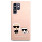 Karl Lagerfeld KLHCS22LSSKCI Light Pink Silicone Ikonik Karl & Choupette Samsung S22 Ultra Tok