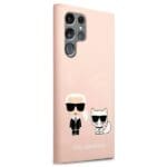 Karl Lagerfeld KLHCS22LSSKCI Light Pink Silicone Ikonik Karl & Choupette Samsung S22 Ultra Tok