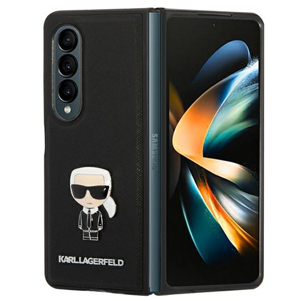 Karl Lagerfeld KLHCZFD4IKMSBK F936 Black Book Saffiano Ikonik Metal Samsung Galaxy Z Fold 4 Tok