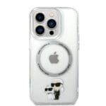Karl Lagerfeld KLHMP14LHNKCIT Hardcase Transparent Iconic Karl&Choupette Magsafe iPhone 14 Pro Tok