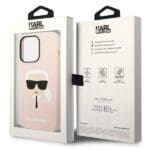 Karl Lagerfeld KLHMP14LSLKHLP Light Pink Silicone Karl`s Head Magsafe iPhone 14 Pro Tok