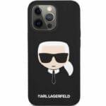 Karl Lagerfeld Liquid Silicone Karl Head Fekete iPhone 13 Pro Tok