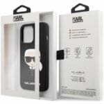 Karl Lagerfeld Liquid Silicone Karl Head Fekete iPhone 13 Pro Tok