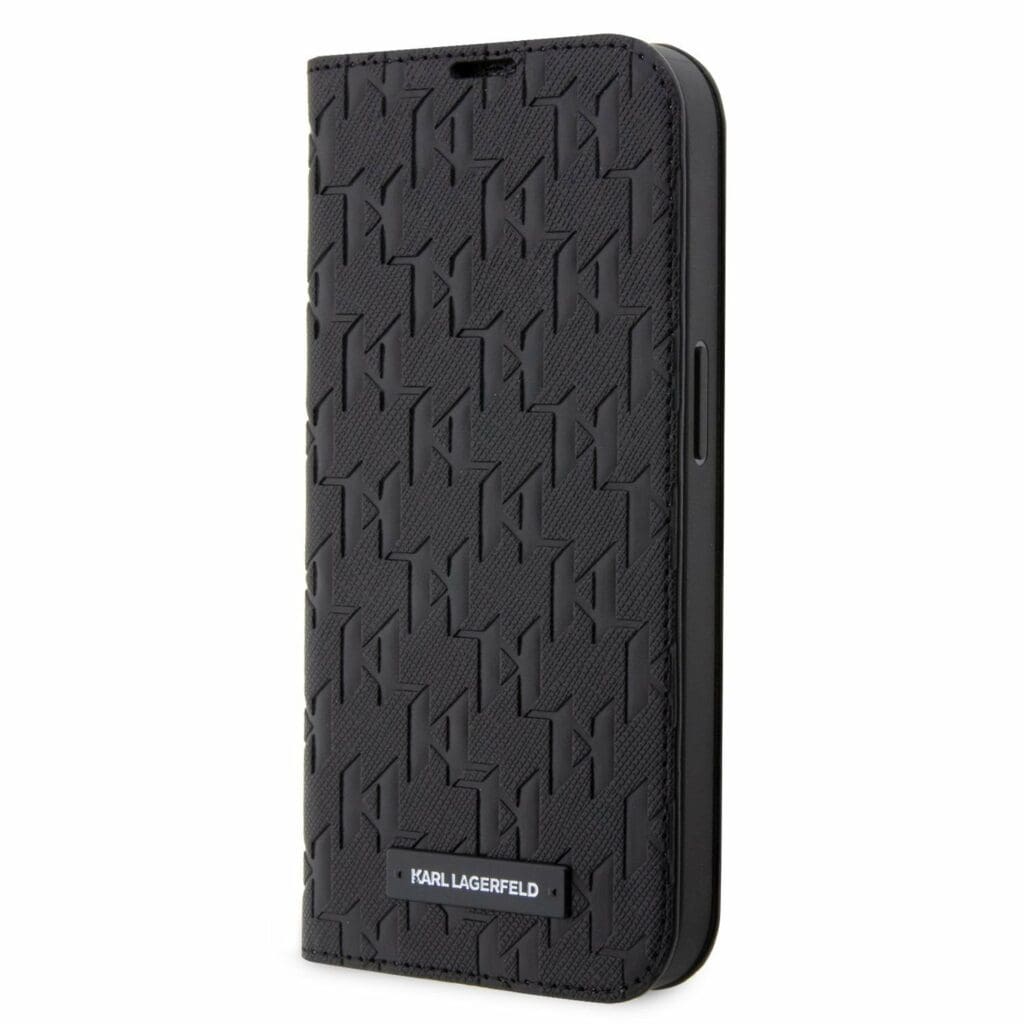 Karl Lagerfeld PU Saffiano Monogram Book Black iPhone 14 Pro Tok