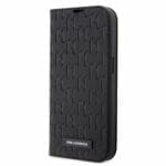 Karl Lagerfeld PU Saffiano Monogram Book Black iPhone 14 Pro Tok