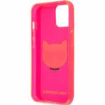 Karl Lagerfeld TPU Choupette Head Fluo Rózsaszín iPhone 13 Mini Tok