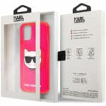 Karl Lagerfeld TPU Choupette Head Fluo Rózsaszín iPhone 13 Mini Tok