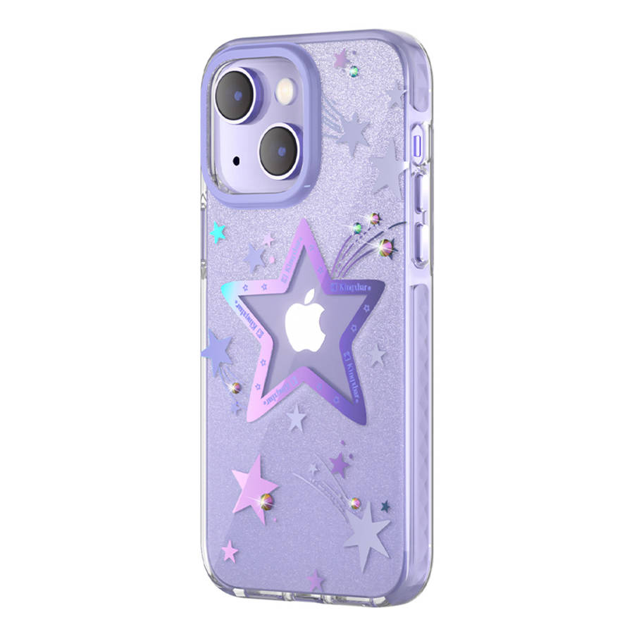 Kingxbar Heart Star Purple star Case iPhone 14 Plus Tok