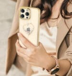 Kingxbar Wish Decorated Golden Crystals iPhone 14 Plus Tok