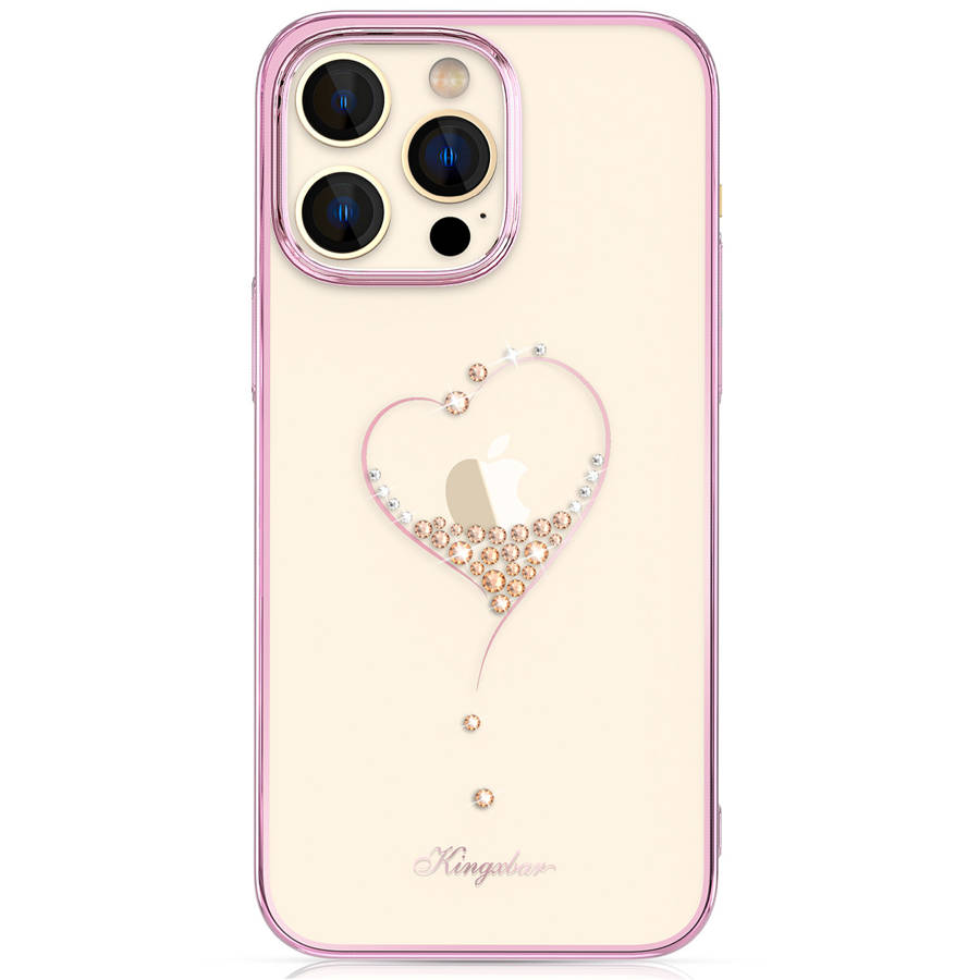 Kingxbar Wish Decorated Pink Crystals iPhone 14 Plus Tok