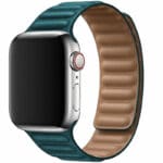 Leatherette Link Szíj Apple Watch SE/11/10/9/8/7/6/5/4/3/Ultra 1/2/3 (44/45/46/49mm) Malachite Zöld
