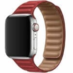 Leatherette Link Szíj Apple Watch SE/11/10/9/8/7/6/5/4/3/Ultra 1/2/3 (44/45/46/49mm) Piros