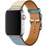 Leatherette Strap Apple Watch SE/11/10/9/8/7/6/5/4/3/Ultra 1/2/3 (44/45/46/49mm) Kék Lin Craie
