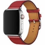 Leatherette Szíj Apple Watch SE/11/10/9/8/7/6/5/4/3/Ultra 1/2/3 (44/45/46/49mm) Piros