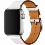 Leatherette Strap Apple Watch SE/11/10/9/8/7/6/5/4/3/Ultra 1/2/3 (44/45/46/49mm) Fehér