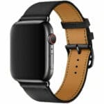 Leatherette Strap Apple Watch SE/11/10/9/8/7/6/5/4/3/Ultra 1/2/3 (44/45/46/49mm) Fekete