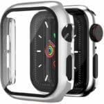 Üvegfóliás védőtok Apple Watch Bright Silver