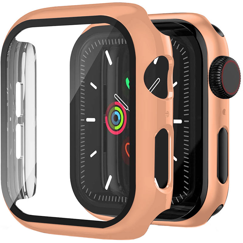 Üvegfóliás védőtok Apple Watch Rose Gold