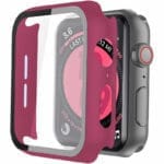 Üvegfóliás védőtok Apple Watch Wine Red