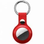 Leather Key Ring Tok AirTag Red