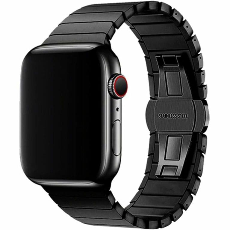 Link Szíj Apple Watch SE/10/9/8/7/6/5/4/3/Ultra 1/ Ultra2 (44/45/46/49mm) Fekete