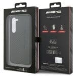 Mercedes AMG AMHCS23SBLSCA Black Carbon Stripe&EmbosSEd Samsung S23 Tok