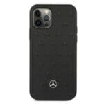 Mercedes MEHCP12LPSQBK Black Leather Stars Pattern iPhone 12 Pro Max Tok