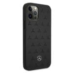 Mercedes MEHCP12LPSQBK Black Leather Stars Pattern iPhone 12 Pro Max Tok