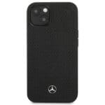 Mercedes MEHCP13MDELBK Black Leather Perforated iPhone 13 Tok