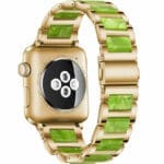 Metal Resin Szíj Apple Watch SE/11/10/9/8/7/6/5/4/3 (42/41/40/38mm) Arany Zöld