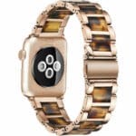 Metal Resin Szíj Apple Watch SE/11/10/9/8/7/6/5/4/3 (42/41/40/38mm) Rose Fekete