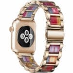 Metal Resin Szíj Apple Watch SE/11/10/9/8/7/6/5/4/3 (42/41/40/38mm) Rose Rainbow