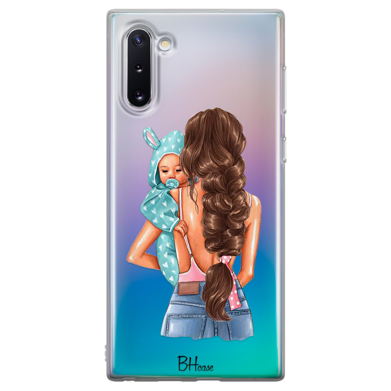 Mother Brunette With Boy Samsung Note 10 Tok