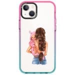 Mother Brunette With Girl iPhone 14 Tok