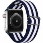 Scrunchie Szíj Apple Watch SE/11/10/9/8/7/6/5/4/3 (42/41/40/38mm) Stripe Kék Fehér