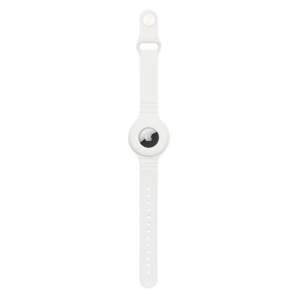 Silicone Flexible Cover Wrist Band Loop AirTag Tok White