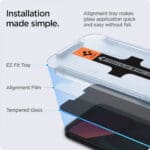 Spigen GLAS.tR EZ FIT Üvegfólia iPhone 13/13 Pro/14/16e Privacy (2 Pack)
